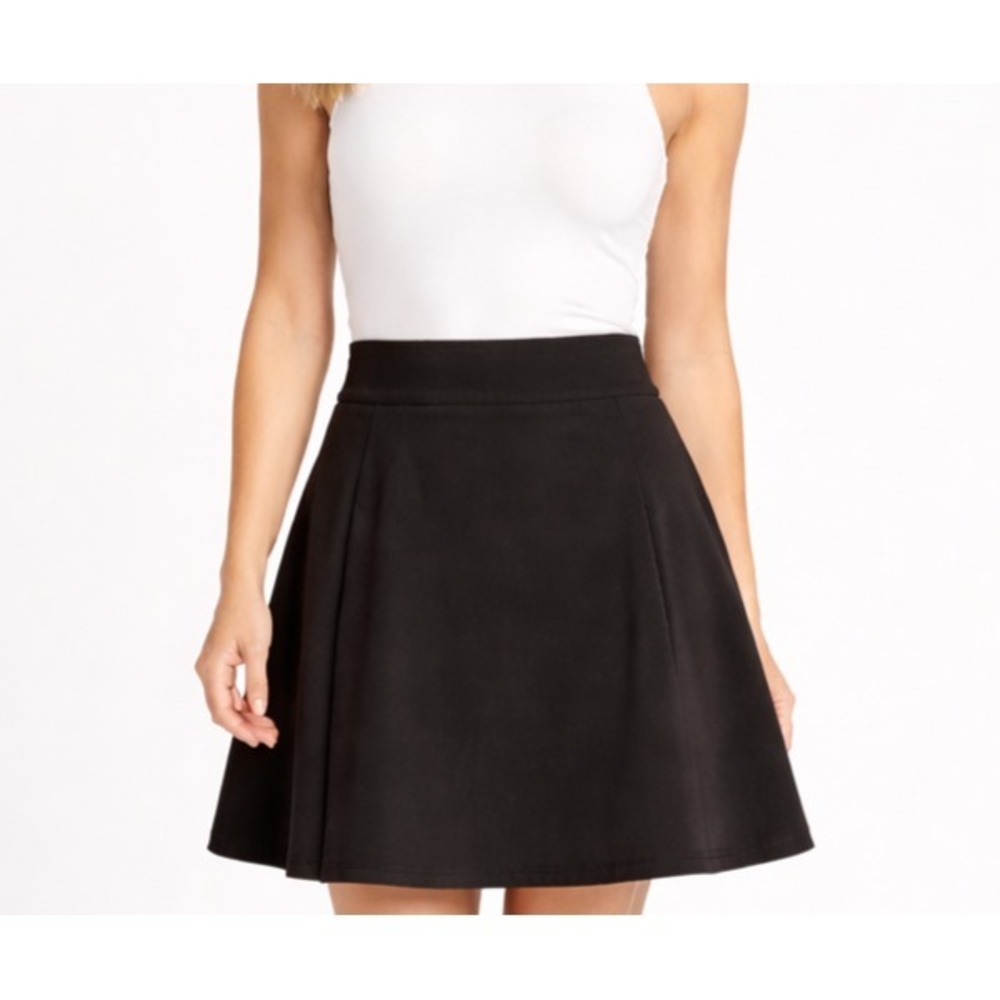 Kate Spade Black Crepe Flip Skirt Minimalist Office Luxe Classic Large SZ 14 NWT